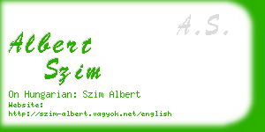 albert szim business card